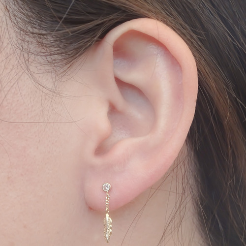 Amor Eterno - Broq. Pluma Atrapasueños Colgante Aretes 10k