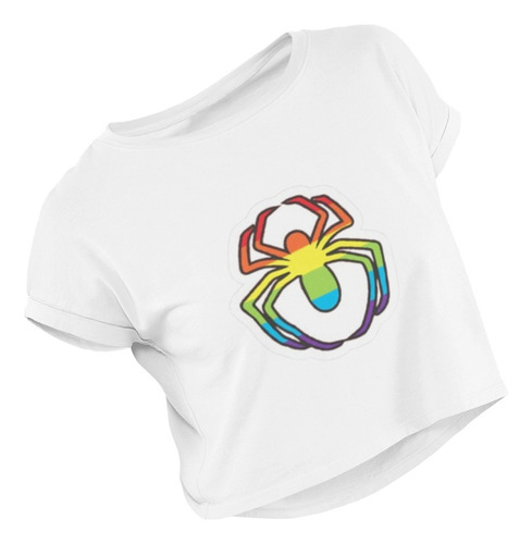 Playera Crop Top Lgbt Pride Spiderman Logo Amor Orgullo