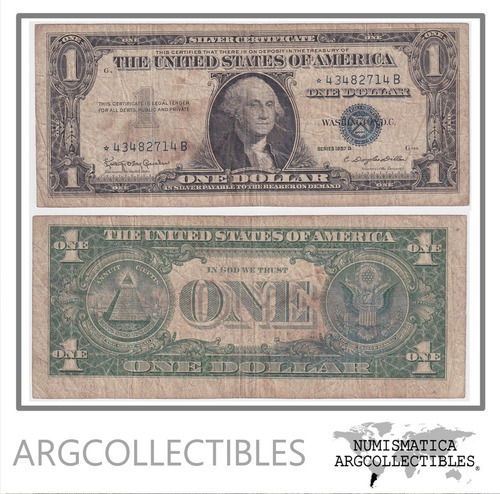 Usa Billete 1 Dolar 1957 B P-419b F+ (reposicion)