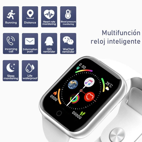 Reloj Inteligente Y68 D2 Blanco Macaron