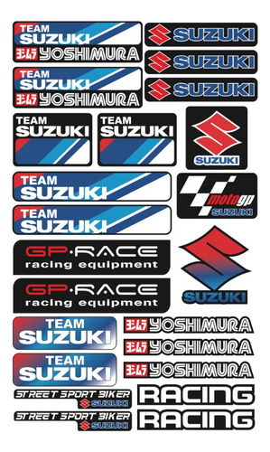 Suzuki Kit De Stickers Para Moto Planilla Su05
