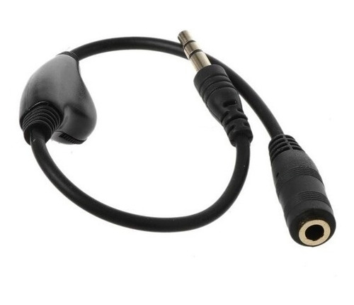 Cable Audífono Con Control Volumen 3.5mm Macho Hembra 20cm
