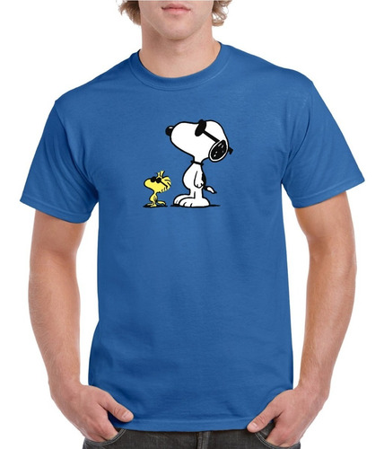 Polera Hombre Estampado Snoopy Lentes