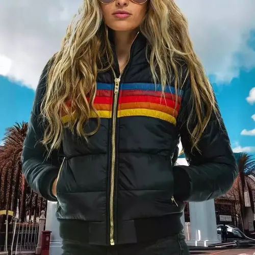 Ropa De Mujer De Algodón Térmico Con Rayas Arcoiris