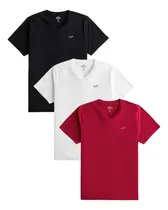 Comprar Playeras Hollister Originales En Paquete De 3 Cuello En V