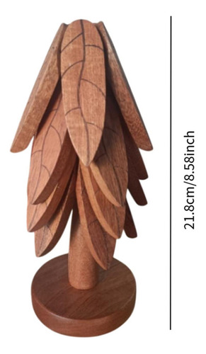 Posavasos De Madera Con Forma De , Juego De 4 Piezas