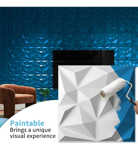 20 Piezas Paneles Decorativos 3d Para Pared,Panel Decorativo 3D PVC,20 Piezas Panel Decorativo 3D Impermeable Resistente Al Fuego Para Decoración, Hogar, Oficina, Dormitorio, Vestíbulo,30x30cm