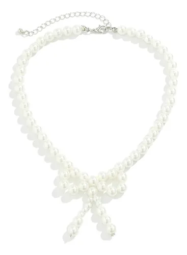 Collar De Perlas Con Lazo Bohemio, Gargantilla Con Cuentas Y