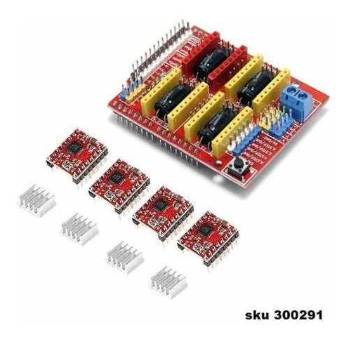 Tarjeta Expansion + 4pcs A4988 Para Arduino Impresora 3d W03