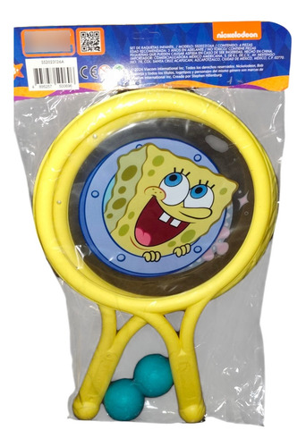 Raquetas Con Pelotas Bob Esponja Amarillo