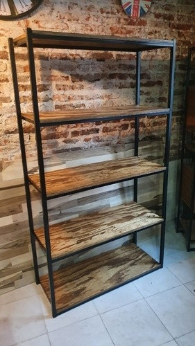 Imagen 3 de 4 de Mueble Biblioteca Estantes Repisa Industrial 110x40x180