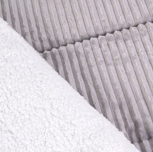 Plumón Coral Sherpa 2 Plazas Mashini Color Corduroy Gris