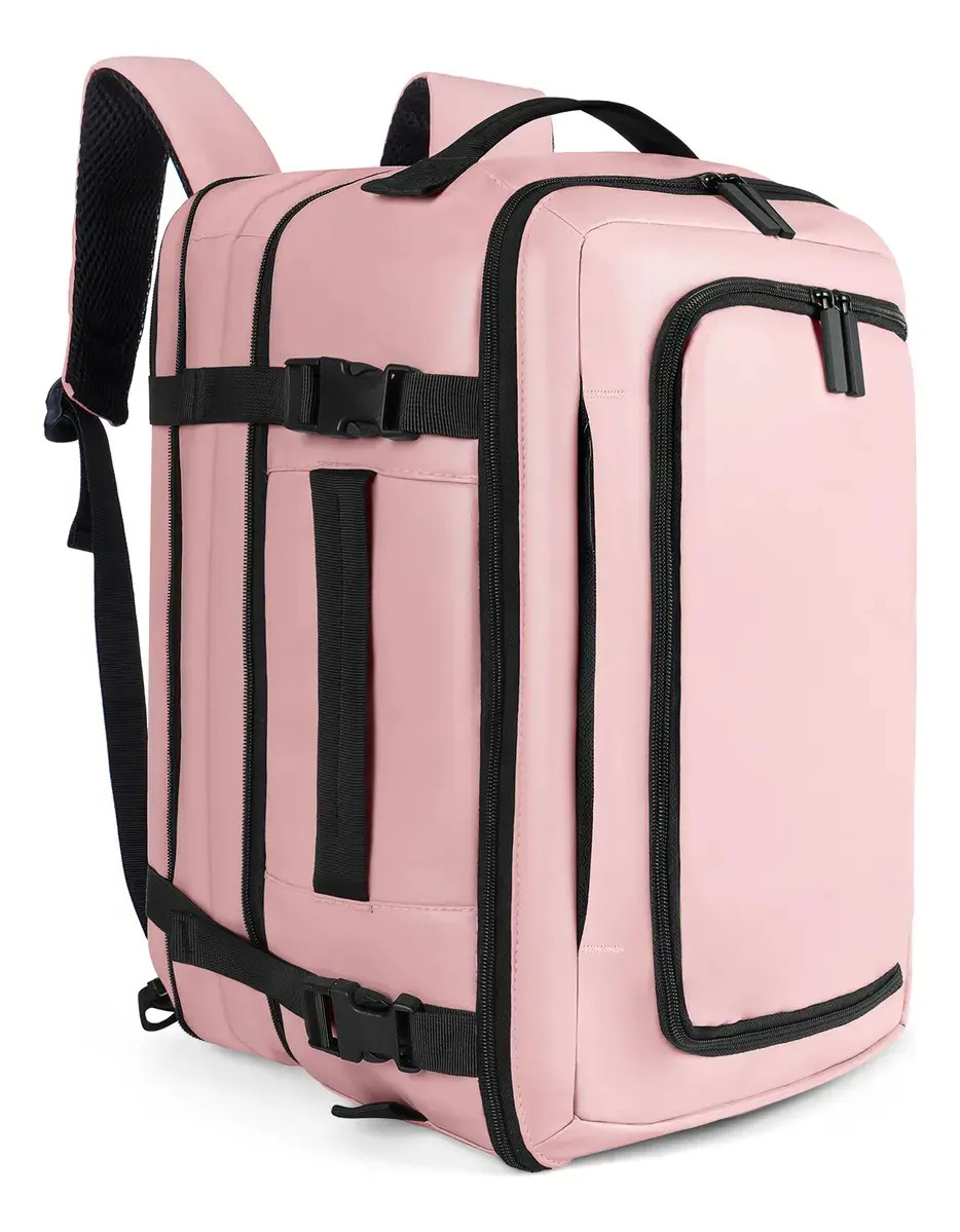 Mochila De Viaje Expandible Impermeable Avión Aprobado 55 L Rosa