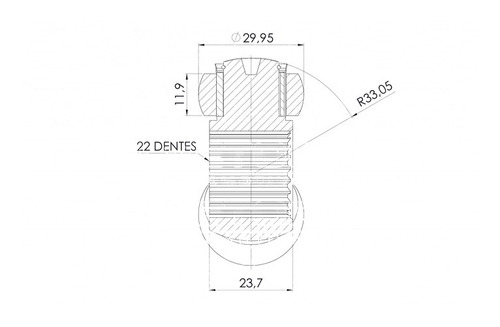 Triceta Ford Fiesta/ecosport 22e 30mm