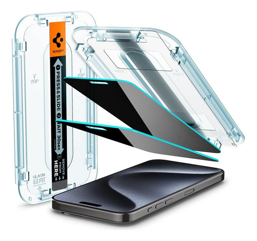 Vidrio Templado Spigen Glastr Ez Fit iPhone 15 Pro Privacy