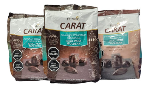 Chocolate Puratos Carat Coverlux Sin Azúcar X 800gr