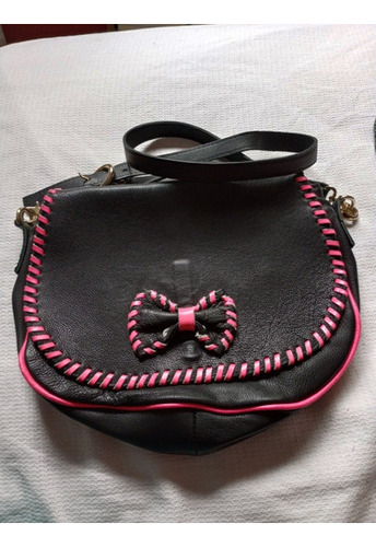 Vendo Cartera De Cuero Negra Combinada Clara Ibarguren  