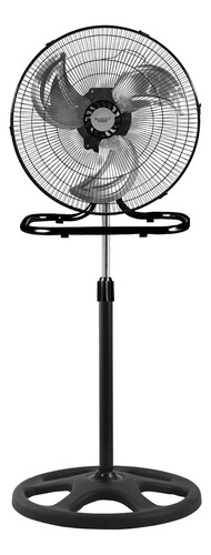 Ventilador 3 En 1 Pie, Piso O Pared 3 Aspas De Aluminio 65w 45.72 Cm 127v/60hz/65w Negro Metal Aluminio 3