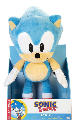 Sonic The Hedgehog Grande Peluche Jumbo De 48 Cms Color Azul