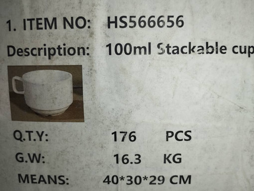 Taza De Porcelana Café Pequeño 100 Cc Con Plato Apilable.