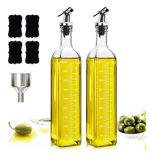 Showvigor Juego De 2 Botellas Dispensadoras De Aceite De Oli