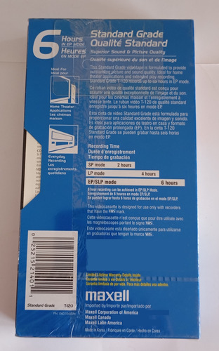 Fita Vhs Virgem Maxell T-120 ( Lacrada )