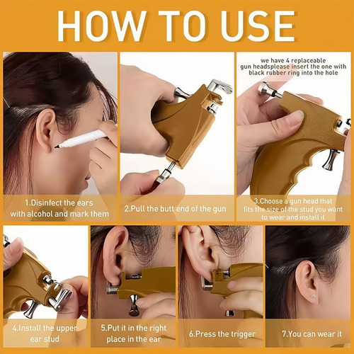 Set De Herramientas Para Piercing En Las Orejas Yellow Home