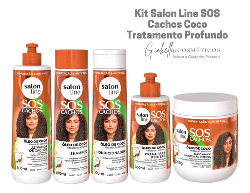 Kit Sos Cachos Coco Completo Salonline Hidratação Profunda