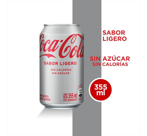 Refresco Coca - Cola Sabor Ligero Lata 355ml 9 Unidades.