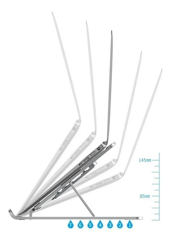 Imagen 4 de 10 de Soporte Aluminio Portatil P/notebook Tablet Jd Lp1018a Cuota