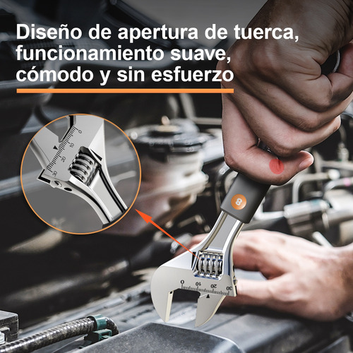Llave Perico Ajustable Herramienta Deli Perica Cromado Mango Comfort 8"