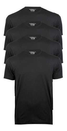 Kit 4 Camisetas Masculinas Básica Lisa Slim Algodão Premium