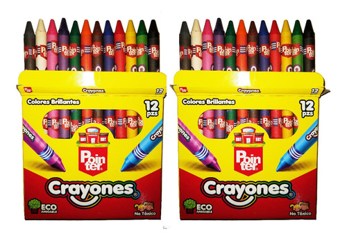 Creyones Cera 12 Unidades Escolar * Pack 6 Cajas