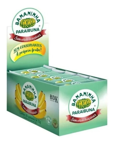 Banana Paraibuna Sem Adição De Açucar Cx C/ 20 Und