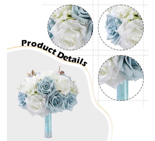 Bouqueto Bouques Boda Flor Flor Artificial Ancho De 22 Cm
