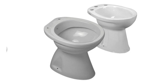 Combo Italiana Inodoro Corto Bidet 3 Agujeros Loza - Capea 