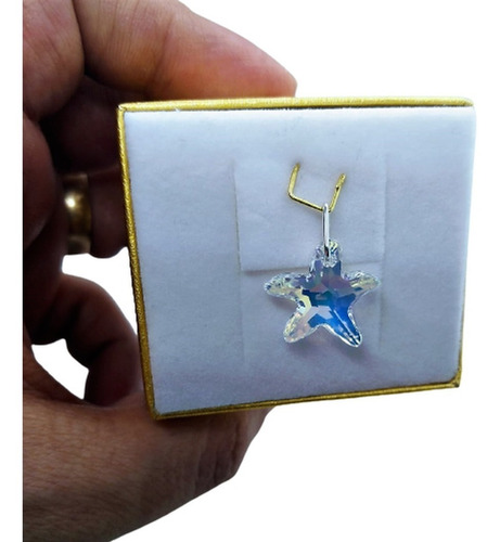 Imagem 2 de 2 de Pingente Estrela Do Mar Cristal Swarovski Prata 925 Boreal