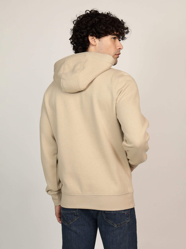Sudadera Beige Con Capucha Y Botones Tommy Hilfiger Hombre