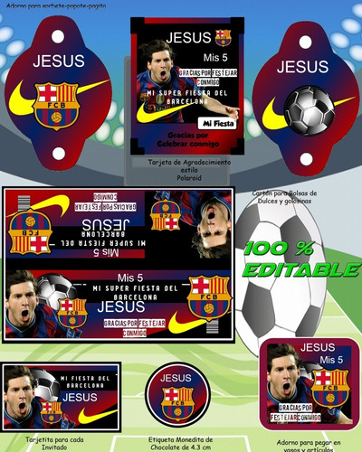 Kit Imprimible Fiesta Messi Barcelona