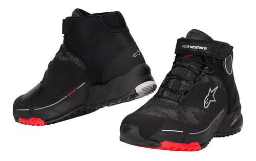 Botas Para Moto Alpinestars Cr- X Drystar Negro/ Rojo Camo