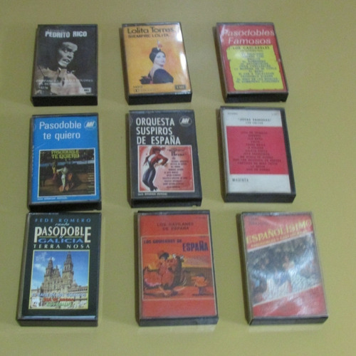 Lote 9 Cassettes De Música Gallega/española (pasodoble/jota)