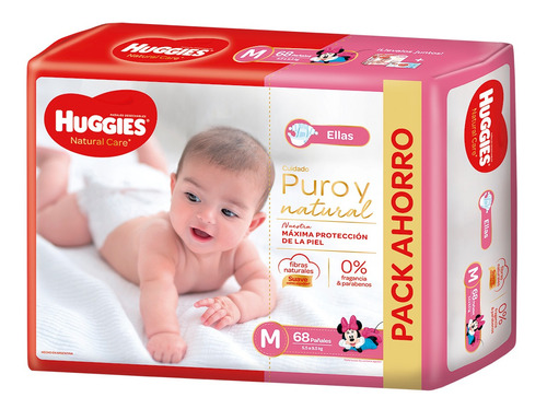 Pañales Huggies Natural Care para ellas  M