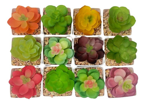 6macetas Plantas Artificiales Decorativas Oficina Hogar Baño Multicolor