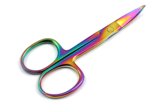 Canada: Multi Titanium Color Rainbow Cuticula Nail Scissor