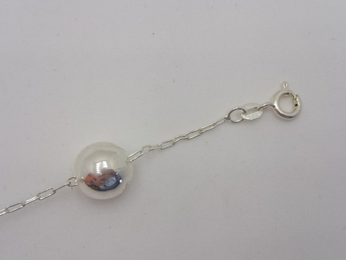 Pulseira Bola Bolinha 11mm 19 Cm Prata 925 Legítima