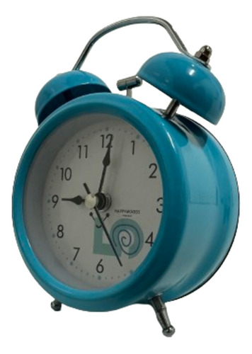 Reloj Despertador Clásico Redondo Celeste Irm-10899