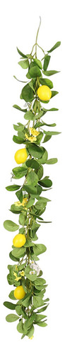 Guirnalda Artificial Con Limones Amarillos Hoja De Ratán