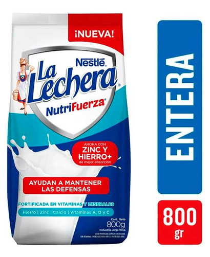 Leche En Polvo  Cal-nut.zin 800 Gr L.lechera