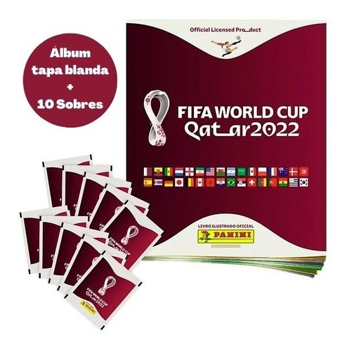 Pack Álbum + 10 Sobres Panini Fifa World Cup Qatar 2022
