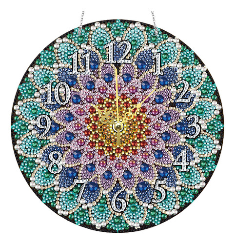 Reloj De Diamante Con Cristal Mandala Hecho A Mano, Pintado